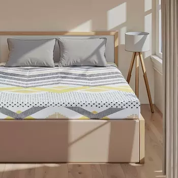 Простыня на резинке Этель Gray geometry 140*200*25, 100% хлопок, бязь, 125г/м2