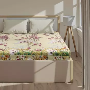 Простыня на резинке Этель Мелиса 180*200*25, 100% хлопок, бязь, 125г/м2