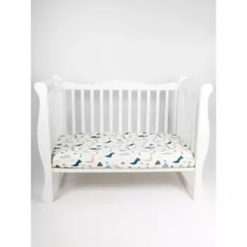 Простыня на резинке Little dino, размер 125х75х12 см, цвет бежевый