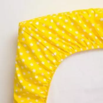 Простыня на резинке LoveLife Yelow stars 60*120+20 см, 100% хлопок, сатин