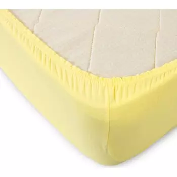 Простыня на резинке, размер 120х200 см, цвет желтый