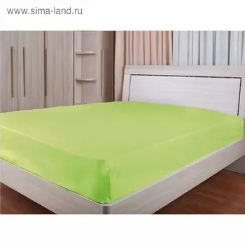 Простыня на резинке, размер 140х200 см, цвет лайм