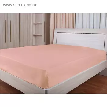 Простыня на резинке, размер 140х200 см, цвет розовый