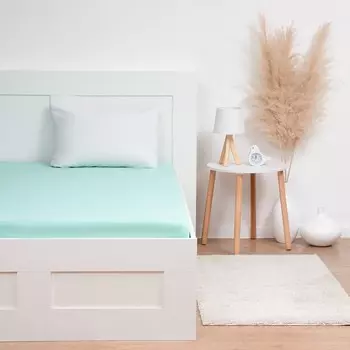 Простыня на резинке, размер 140х200х20см, морской, кулирка 120гр, 100% хлопок