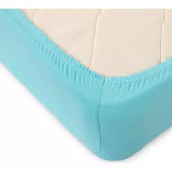 Простыня на резинке, размер 140x200x20 см, цвет аквамарин