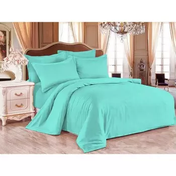 Простыня на резинке, размер 160х200 см, цвет мятный