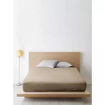 Простыня на резинке Ночь Нежна, поплин, размер 160х200х20 см, цвет кофе с молоком