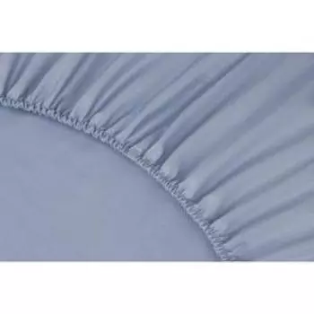 Простыня на резинке, размер 180 × 200 × 23 см, сатин, цвет серо - голубой
