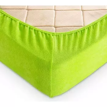 Простыня на резинке, размер 180х200 см, цвет лайм