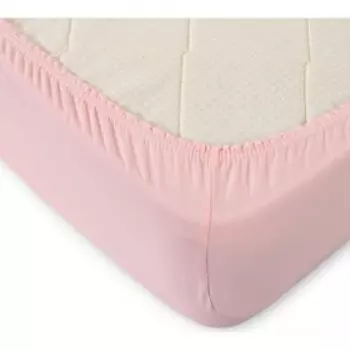 Простыня на резинке, размер 180х200 см, цвет розовый