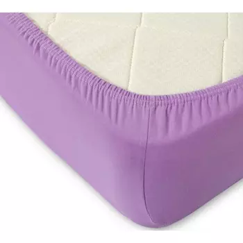 Простыня на резинке, размер 180х200х20 см, цвет сиреневый