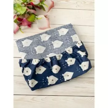 Простыня на резинке, размер 7512512 см, бязь, принт белые медведи