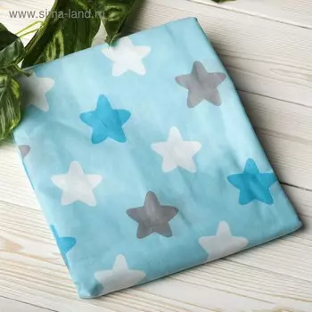 Простыня на резинке Amarobaby, поплин, размер 75х125х12 см, цвет голубой