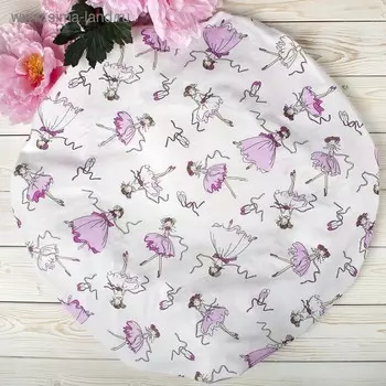 Простыня на резинке, размер 75×75×12 см, поплин, принт балерины