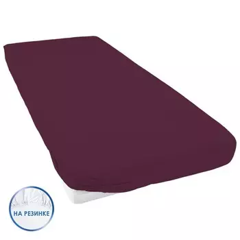 Простыня на резинке, размер 90x200 см, цвет коричневый