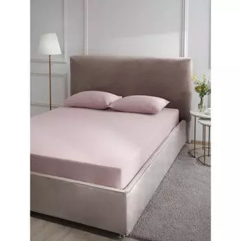 Простыня на резинке Sakura, размер 180х200х20 см, цвет розовый