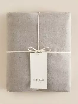 Простыня на резинке SL Home Linen collection 180*200+30 см , цв.бежевый, лён30%/хлопок70%