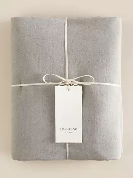 Простыня на резинке SL Home Linen collection 180*200+30 см , цв.серый, лён30%/хлопок70%