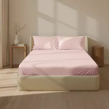 Простыня на резинке SL Home Modal 160200+30 см, розовая