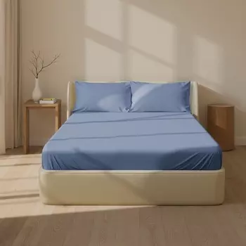 Простыня на резинке SL Home Modal 160200+30 см, синяя