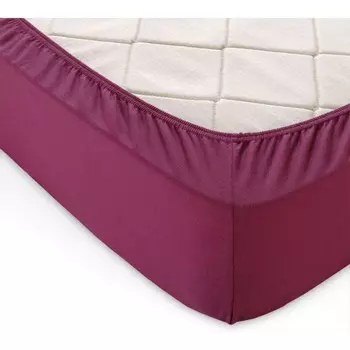 Простыня на резинке ТЕКС-Дизайн, трикотаж, размер 90х200х20 см, цвет марсала