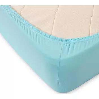 Простыня на резинке ТЕКС-Дизайн, трикотаж, размер 90х200х20 см, цвет бирюзовый