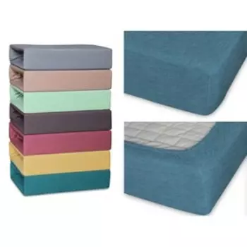 Простыня, размер 120х200х25 см, цвет морская волна меланж