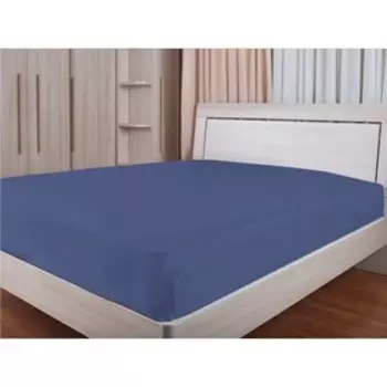 Простыня, размер 150х215 см, цвет синий