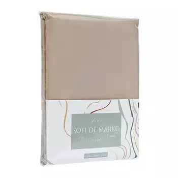 Простыня, размер 240х260 см, цвет бежевый