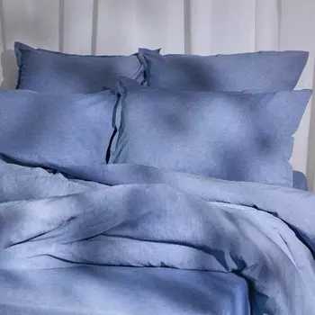 Простыня евро SL Home «Деним», 235245 см, синяя, жатый хлопок