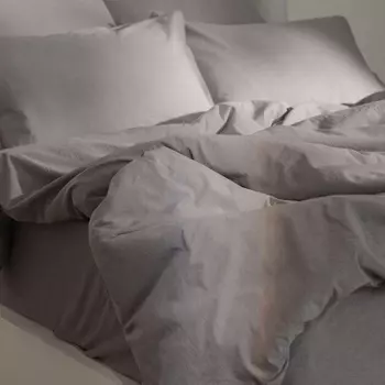 Простыня евро SL Home «Деним», 245280 см, серая, жатый хлопок