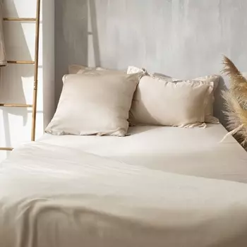 Простыня 2 спальная SL Home Tencel, 235240 см, бежевая, тенсель