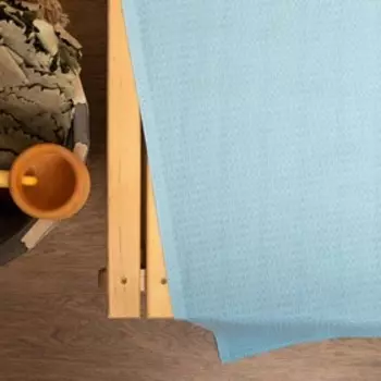 Простыня вафельная для бани Экономь и Я 150х180 см, цв.пыльно-голубой, 100% хл, 200 г/м2