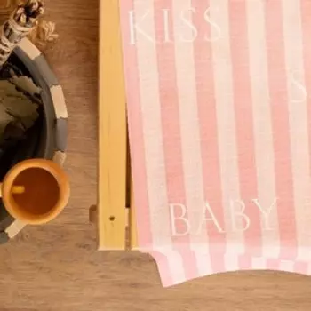 Простыня вафельная для бани Экономь и Я "Girl's secret" 150х180 см, 100% хлопок, 200 г/м2