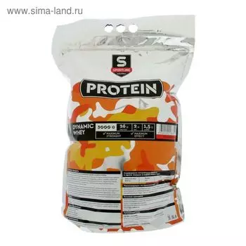 Протеин SportLine Dynamic Whey Protein 85 %, Клубника, спортивное питание, 3000 г
