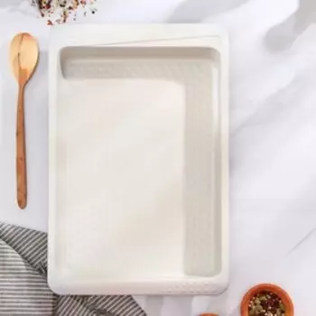 Противень Доляна «Прямоугольник. Вдохновение», 39,5×25,5×4,5 см, антипригарное покрытие, цвет коричневый