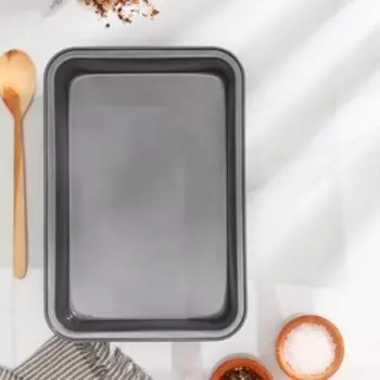 Противень Доляна «Прямоугольник. Жаклин», 31×21×6 см, антипригарное покрытие, цвет чёрный