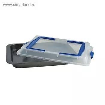 Противень глубокий с пластиковой крышкой Regent inox, размер 37x25x5.5 см