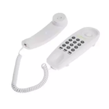Проводной телефон Ritmix RT-005, набор номера на базе, трубка с проводом, белый