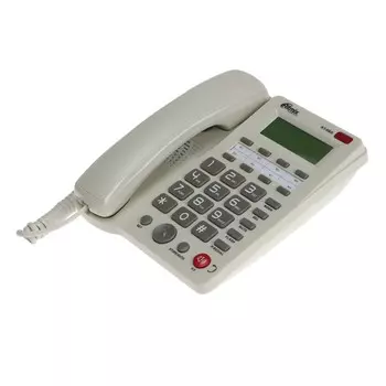 Проводной телефон Ritmix RT-550, дисплей, телефонная книга, однокнопочный набор, AUX, белый