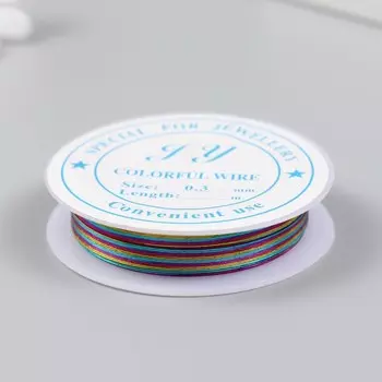 Проволока для бисера d 0,3 мм, 12 м, разноцветная №1