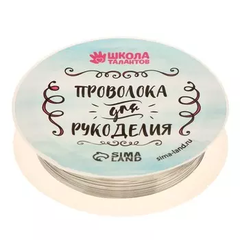 Проволока для творчества и бисероплетения, d=0.3 мм, 10 м, серебряный