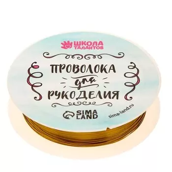 Проволока для творчества и бисероплетения, d=0.3 мм, 10 м, золотой