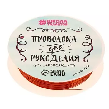 Проволока для творчества и бисероплетения, d=0.3 мм, 10 м, медный