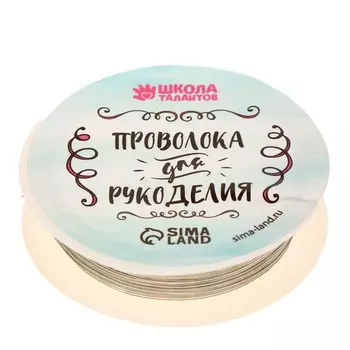 Проволока для творчества и бисероплетения, d=0.4 мм, 10 м, серебряный