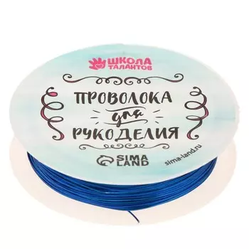 Проволока для творчества и бисероплетения, d=0.5 мм, 10 м, синий