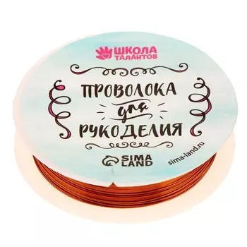 Проволока для творчества и бисероплетения, d=0.5 мм, 10 м, медный