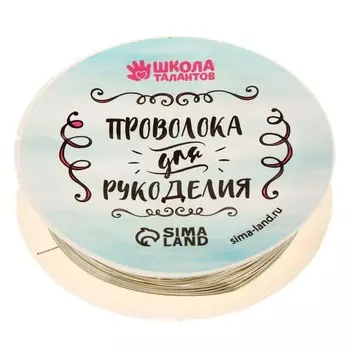 Проволока для творчества и бисероплетения, d=0.5 мм, 10 м, серебряный