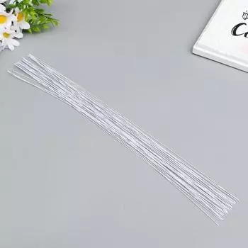 Проволока для творчества Florico 0.7 мм, 30 шт., 40 см, в бумажной оплётке, белый