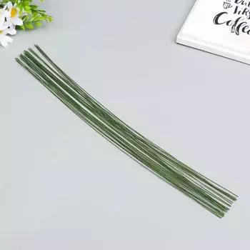 Проволока для творчества "Florico" 0.7 мм, 30 шт, 40 см, в бумажной оплётке, зелёный